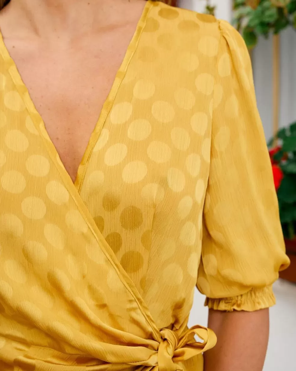 FERIA>Polin et moi Vestido Nudo Adrianna MOSTAZA