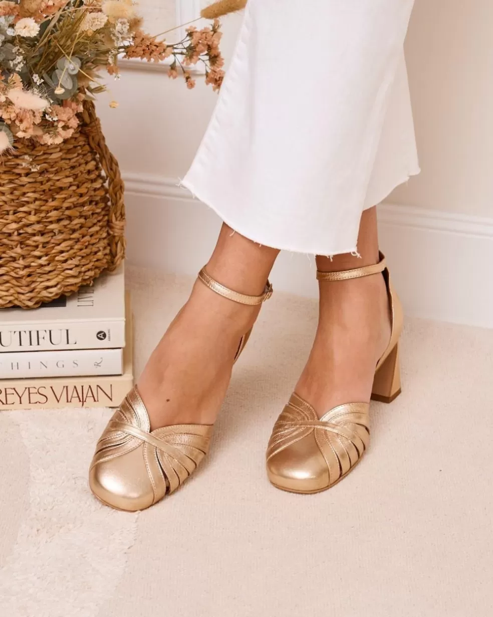 ZAPATOS DE TACÓN>Polin et moi Zapato Tacón Platonia Oro